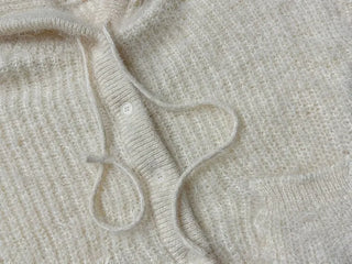 Yuju Avant Loose Hooded Button Pine Needle Knit Cardigan