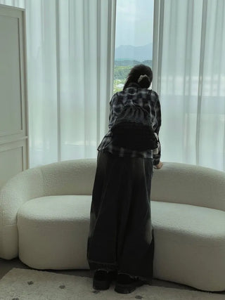 Maxi Skirt Denim Long Skirt 2size