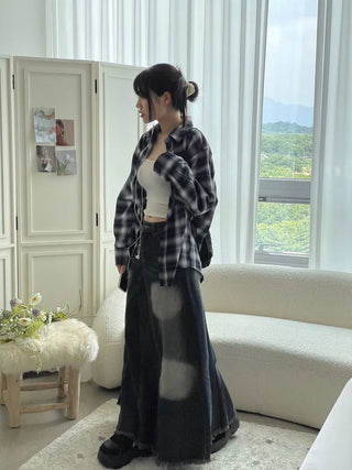 Maxi Skirt Denim Long Skirt 2size