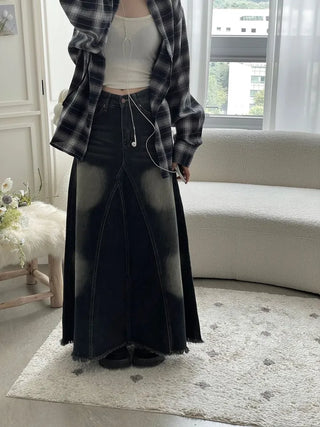 Maxi Skirt Denim Long Skirt 2size