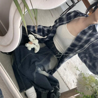 Maxi Skirt Denim Long Skirt 2size