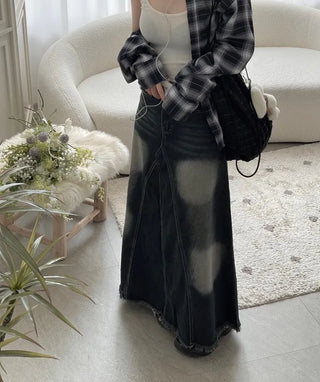 Maxi Skirt Denim Long Skirt 2size