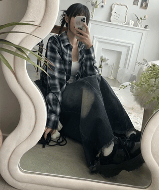 Maxi Skirt Denim Long Skirt 2size