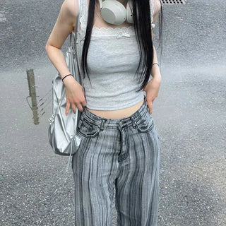 Mori Brush Wash Wide Denim Pants