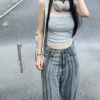 Mori Brush Wash Wide Denim Pants