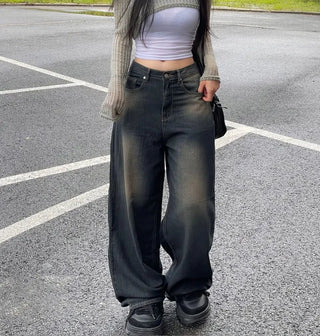 Kobe Sand Washed Deep Blue Wide Denim 2size