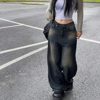 Kobe Sand Washed Deep Blue Wide Denim 2size