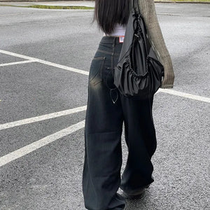 Kobe Sand Washed Deep Blue Wide Denim 2size