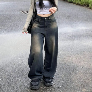 Kobe Sand Washed Deep Blue Wide Denim 2size