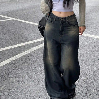 Kobe Sand Washed Deep Blue Wide Denim 2size