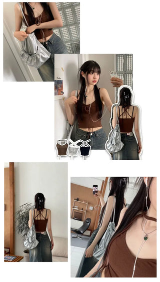 DIEN X Long Strap Ribbon Halter Neck Sleeveless