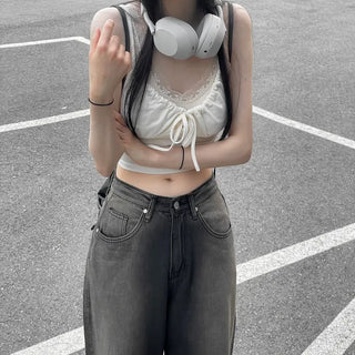 Sharo shirring ribbon bustier sleeveless