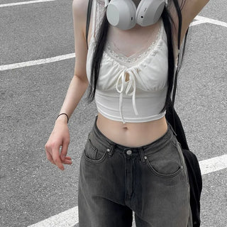 Sharo shirring ribbon bustier sleeveless