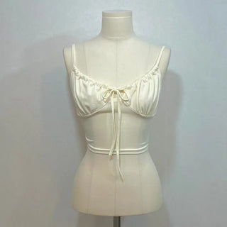 Sharo shirring ribbon bustier sleeveless