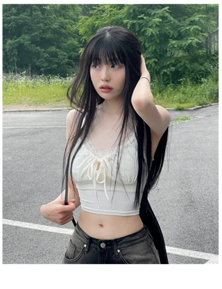 Sharo shirring ribbon bustier sleeveless