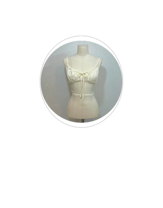 Sharo shirring ribbon bustier sleeveless