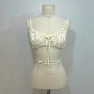 Sharo shirring ribbon bustier sleeveless