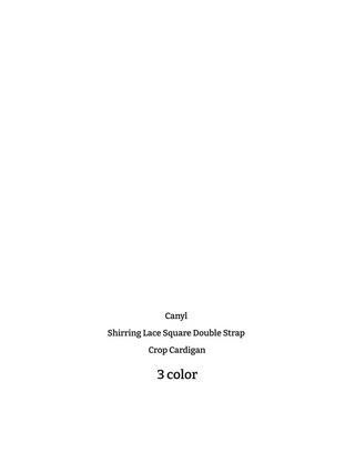 Canil shirring lace warmer double strap crop cardigan