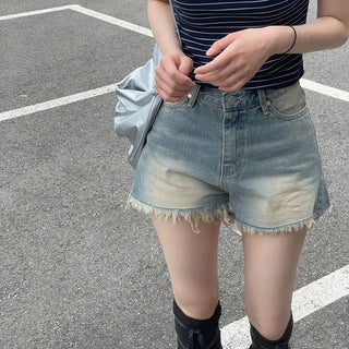 Saha part vintage sand tin denim shorts