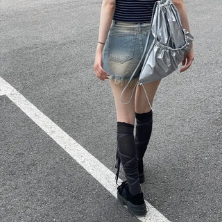 Saha part vintage sand tin denim shorts