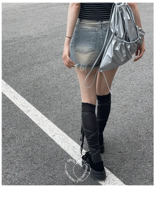 Saha part vintage sand tin denim shorts