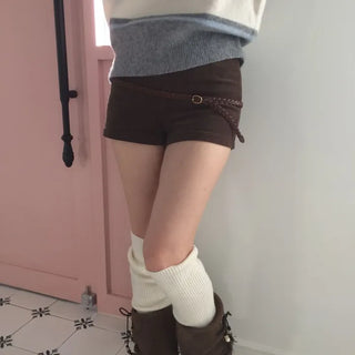 Dolly Corduroy Golden High-Waist Shorts