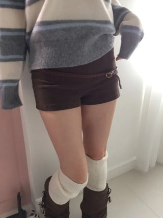 Dolly Corduroy Golden High-Waist Shorts