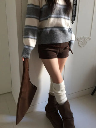 Dolly Corduroy Golden High-Waist Shorts