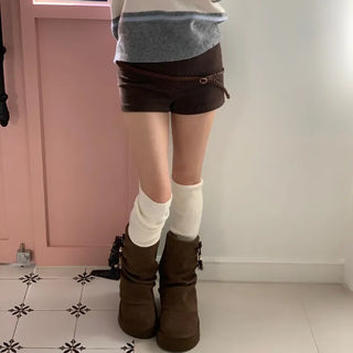 Dolly Corduroy Golden High-Waist Shorts