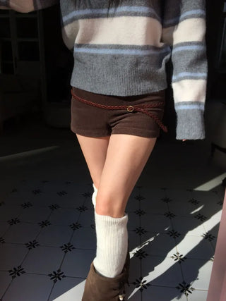 Dolly Corduroy Golden High-Waist Shorts