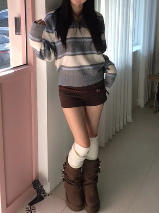 Dolly Corduroy Golden High-Waist Shorts