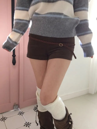 Dolly Corduroy Golden High-Waist Shorts