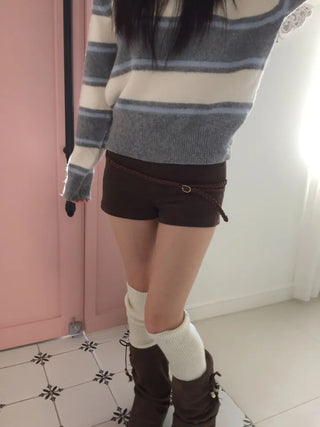 Dolly Corduroy Golden High-Waist Shorts