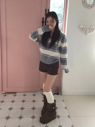 Dolly Corduroy Golden High-Waist Shorts