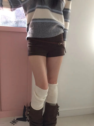 Dolly Corduroy Golden High-Waist Shorts