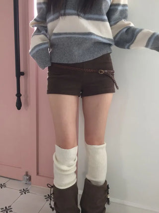 Dolly Corduroy Golden High-Waist Shorts