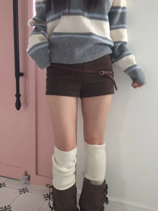 Dolly Corduroy Golden High-Waist Shorts