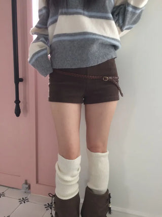 Dolly Corduroy Golden High-Waist Shorts