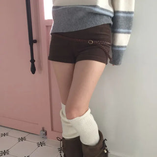 Dolly Corduroy Golden High-Waist Shorts