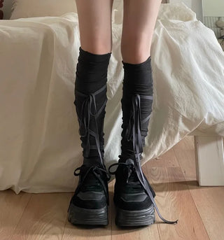 Chichi Strap Ribbon Ballet Core Knee Socks