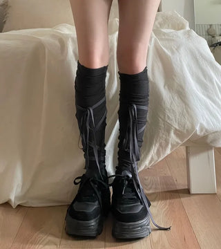 Chichi Strap Ribbon Ballet Core Knee Socks
