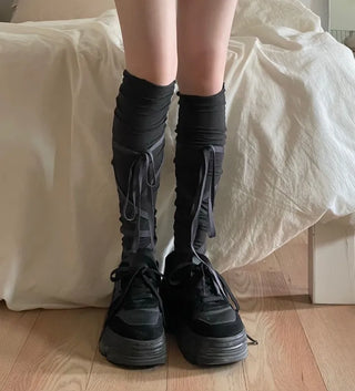 Chichi Strap Ribbon Ballet Core Knee Socks