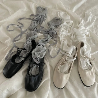 Chichi Strap Ribbon Ballet Core Knee Socks