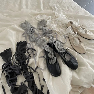 Chichi Strap Ribbon Ballet Core Knee Socks