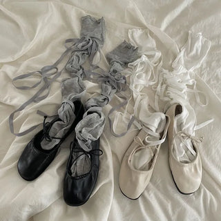 Chichi Strap Ribbon Ballet Core Knee Socks