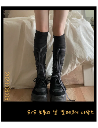 Chichi Strap Ribbon Ballet Core Knee Socks