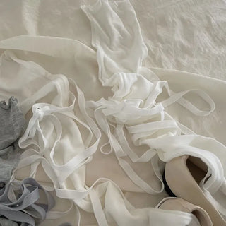 Chichi Strap Ribbon Ballet Core Knee Socks