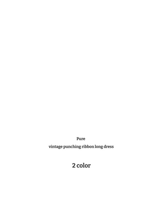 Pure Cotton Vintage Punching Ribbon Long Dress