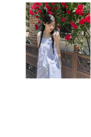 Pure Cotton Vintage Punching Ribbon Long Dress