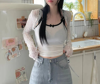 Rica Lace See-Through Bolero Warmer Cardigan